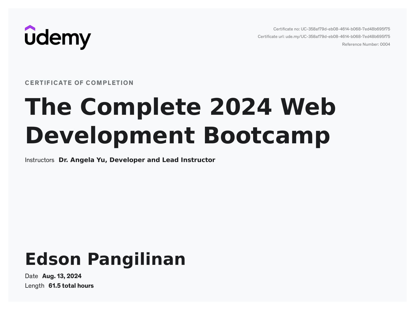 Web Development Bootcamp Course