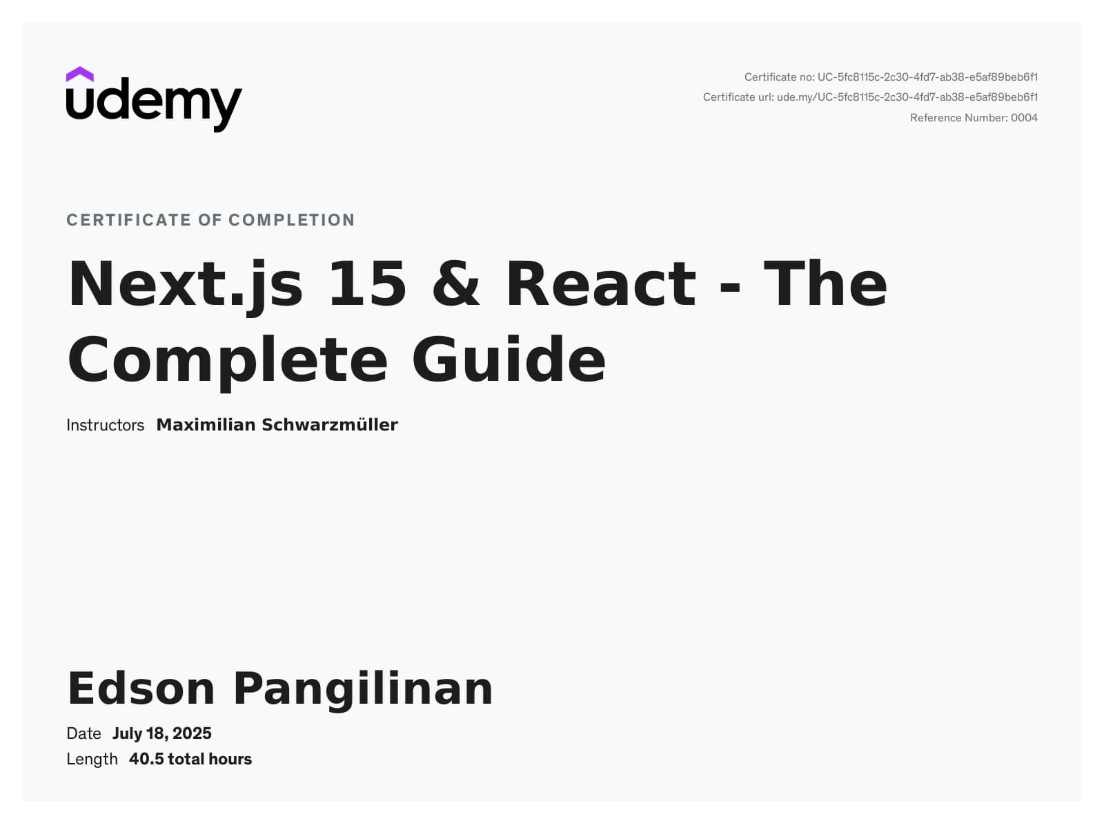 Next.js 15 & React - The Complete Guide