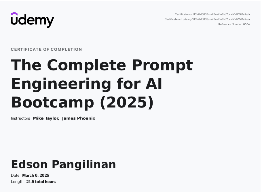 Prompt Engineering Certificate