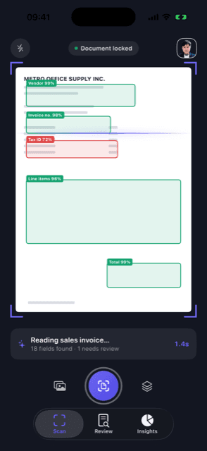 Lens — Document intelligence · Scan