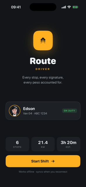 Route — Delivery & proof of delivery · Welcome