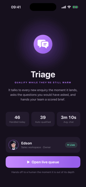 Triage — AI lead qualification · Welcome